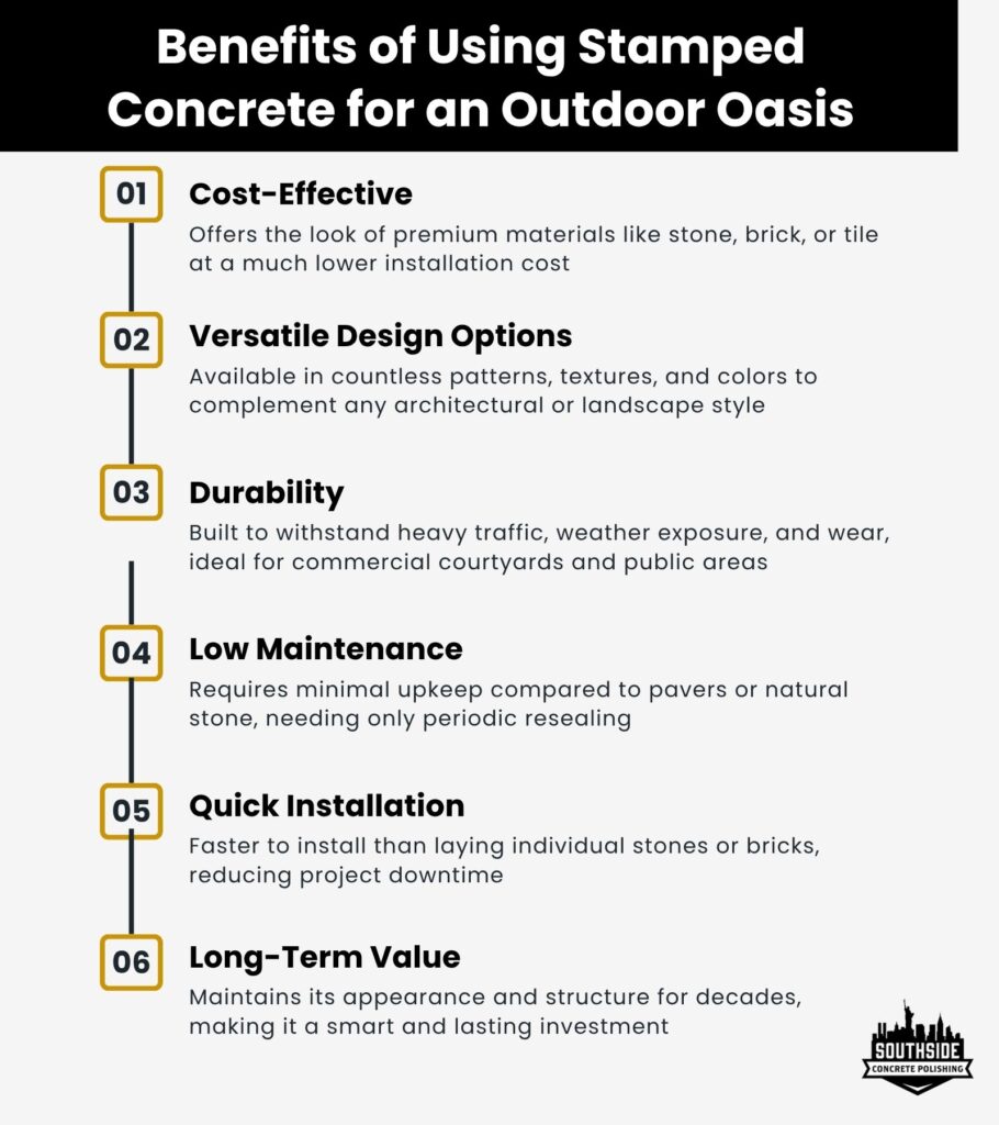 Benefits of Using Stamped Concrete for an Outdoor Oasis
