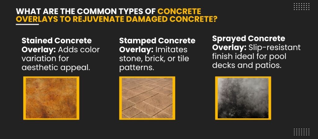What Are the Common Types of Concrete Overlays to Rejuvenate Damaged Concrete